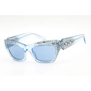 Swarovski Women's Sunglasses - Blue Lens Shiny Blue Cat Eye Shape Frame | SK0380 90V Versace Sunglasses