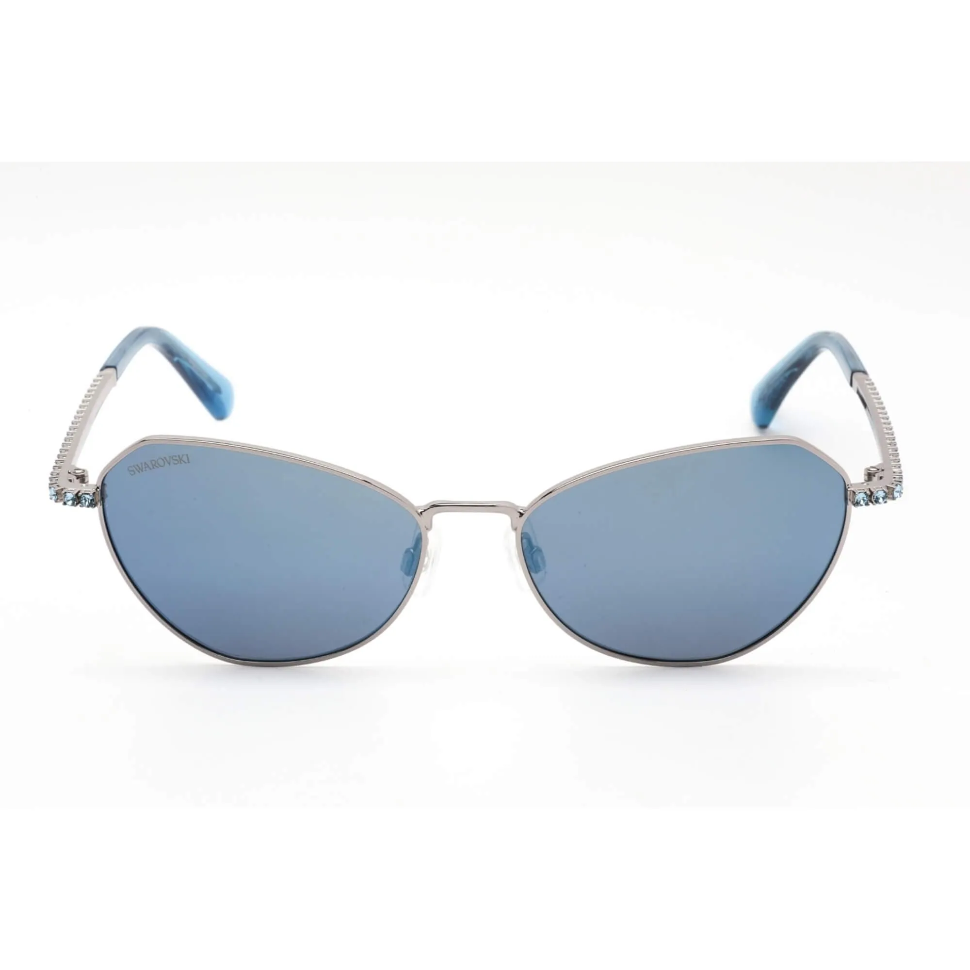 Swarovski Women's Sunglasses - Blue Mirror Lens Cat Eye Shape Frame | SK0386 14X Versace Sunglasses