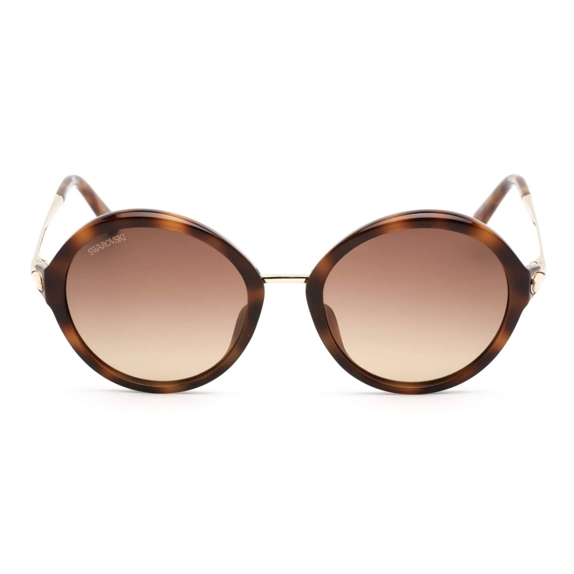 Swarovski Women's Sunglasses - Dark Havana Plastic Full Rim Round Frame | SK0285 52F Versace Sunglasses
