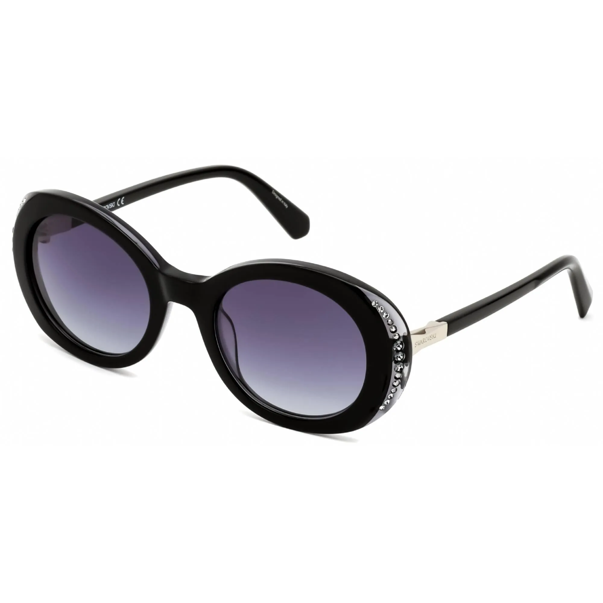 Swarovski Women's Sunglasses - Full Rim Black Plastic Oval Shape Frame | SK0281/S 05B Versace Sunglasses