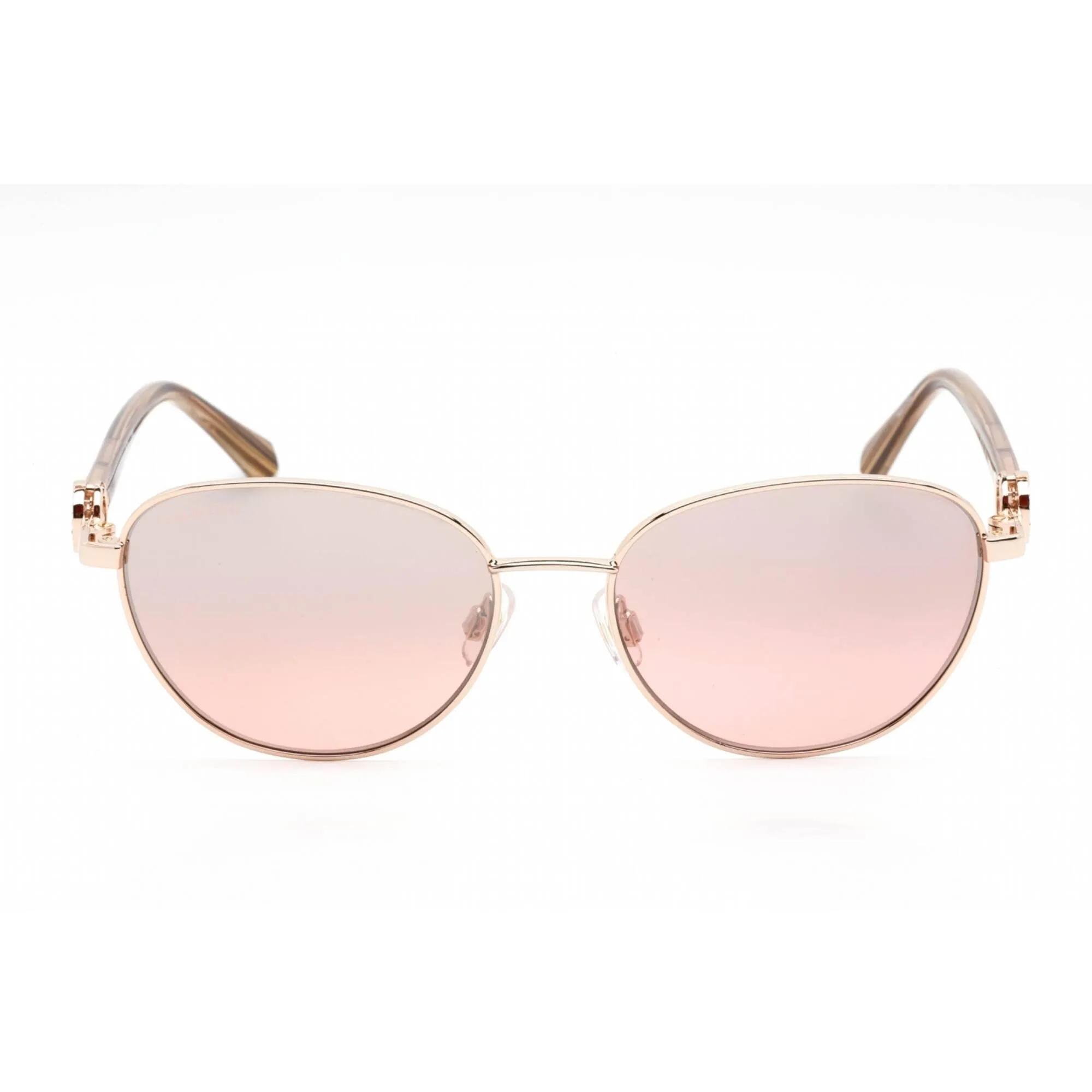 Swarovski Women's Sunglasses - Full Rim Shiny Rose Gold Metal Cat Eye | SK0205 28U Versace Sunglasses