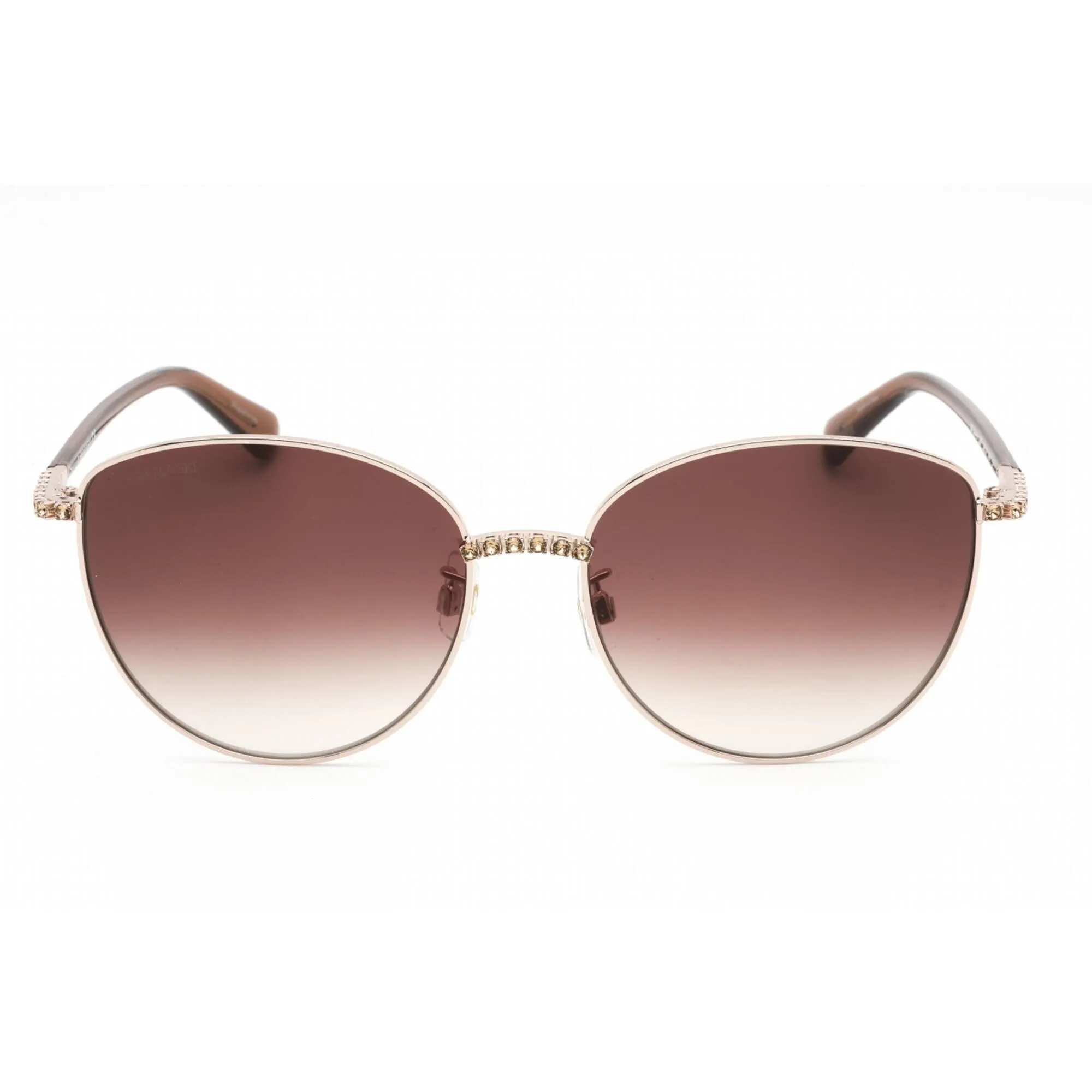 Swarovski Women's Sunglasses - Full Rim Shiny Rose Gold Metal Cat Eye | SK0344-H 28F Versace Sunglasses