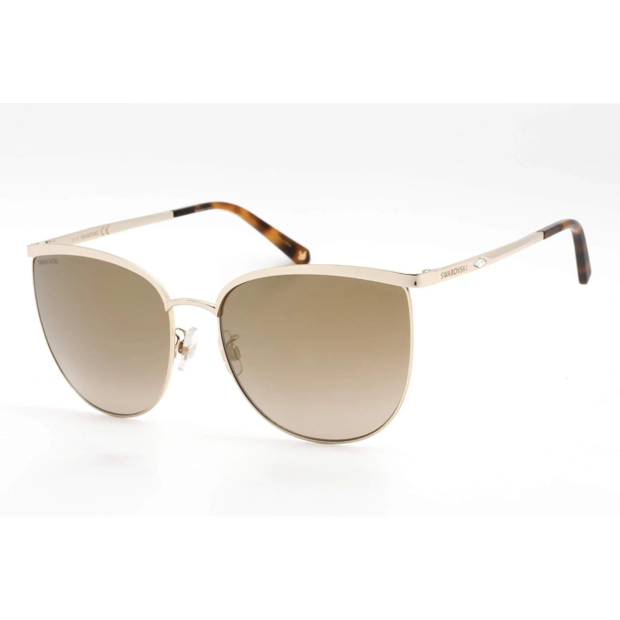 Swarovski Women's Sunglasses - Gold Cat Eye Frame Brown Mirror Lens | SK0250-K 32G Versace Sunglasses