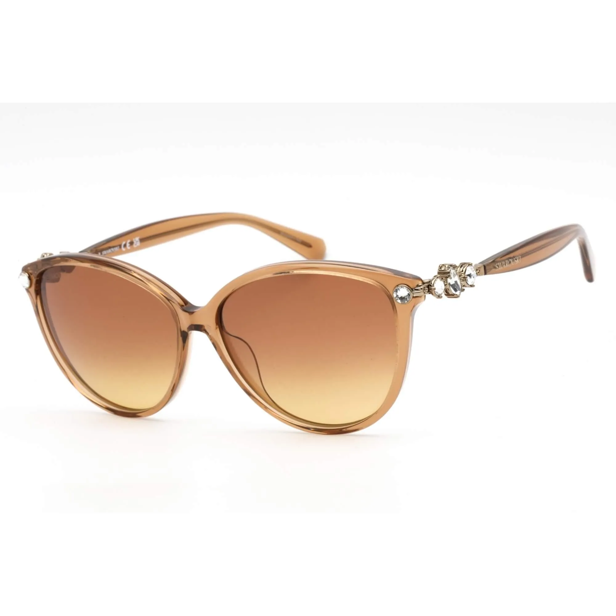 Swarovski Women's Sunglasses - Gradient Brown Lens Cat Eye Shape Frame | SK0362 45F Versace Sunglasses