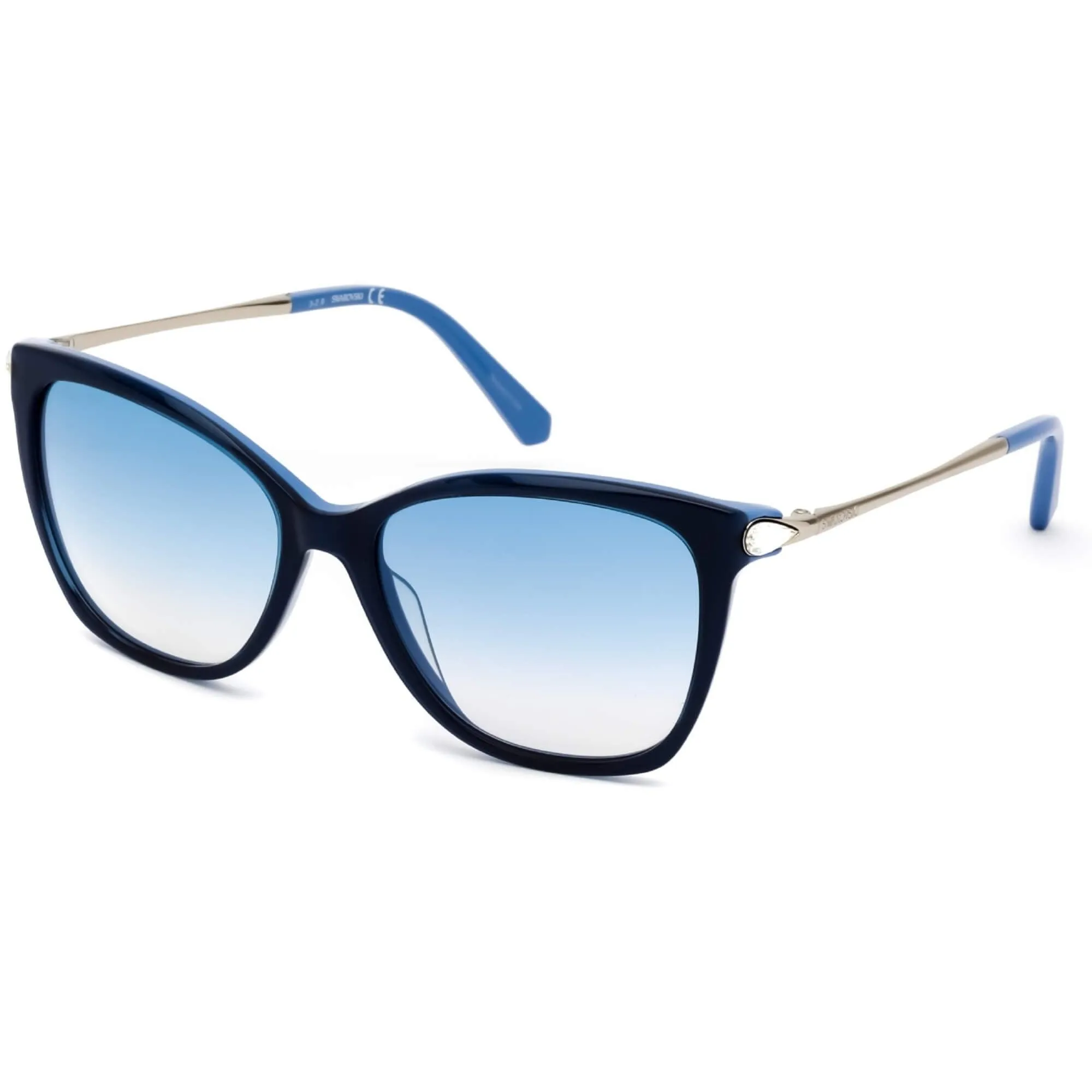 Swarovski Women's Sunglasses - Plastic Cat Eye Frame Blue Gradient Lens | SK0267 90W Versace Sunglasses