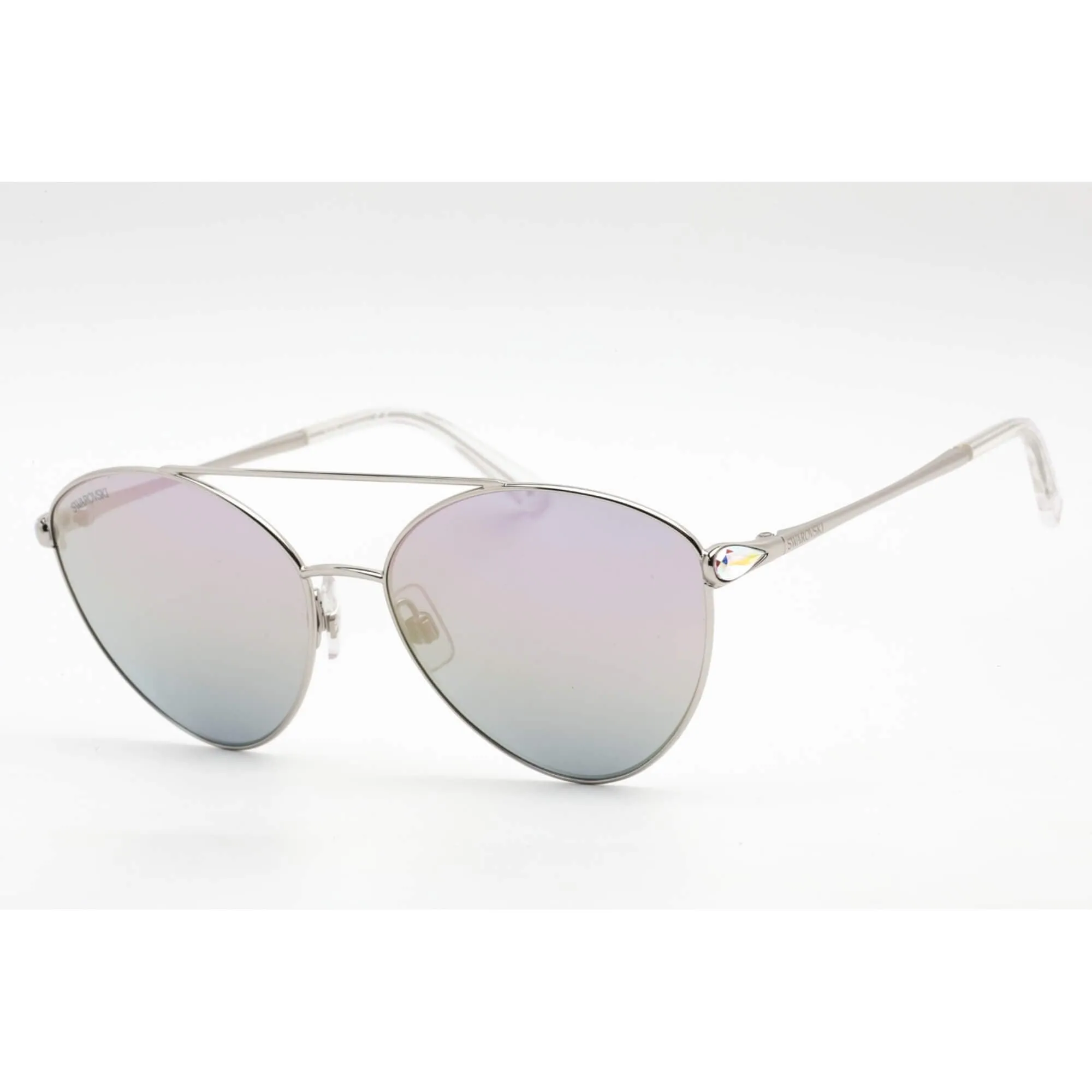 Swarovski Women's Sunglasses - Shiny Palladium Metal Frame Gradient Lens | SK0286 16Z Versace Sunglasses