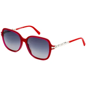 Swarovski Women's Sunglasses - Shiny Red Plastic Frame Grey Gradient Lens | SK0265 66B Versace Sunglasses
