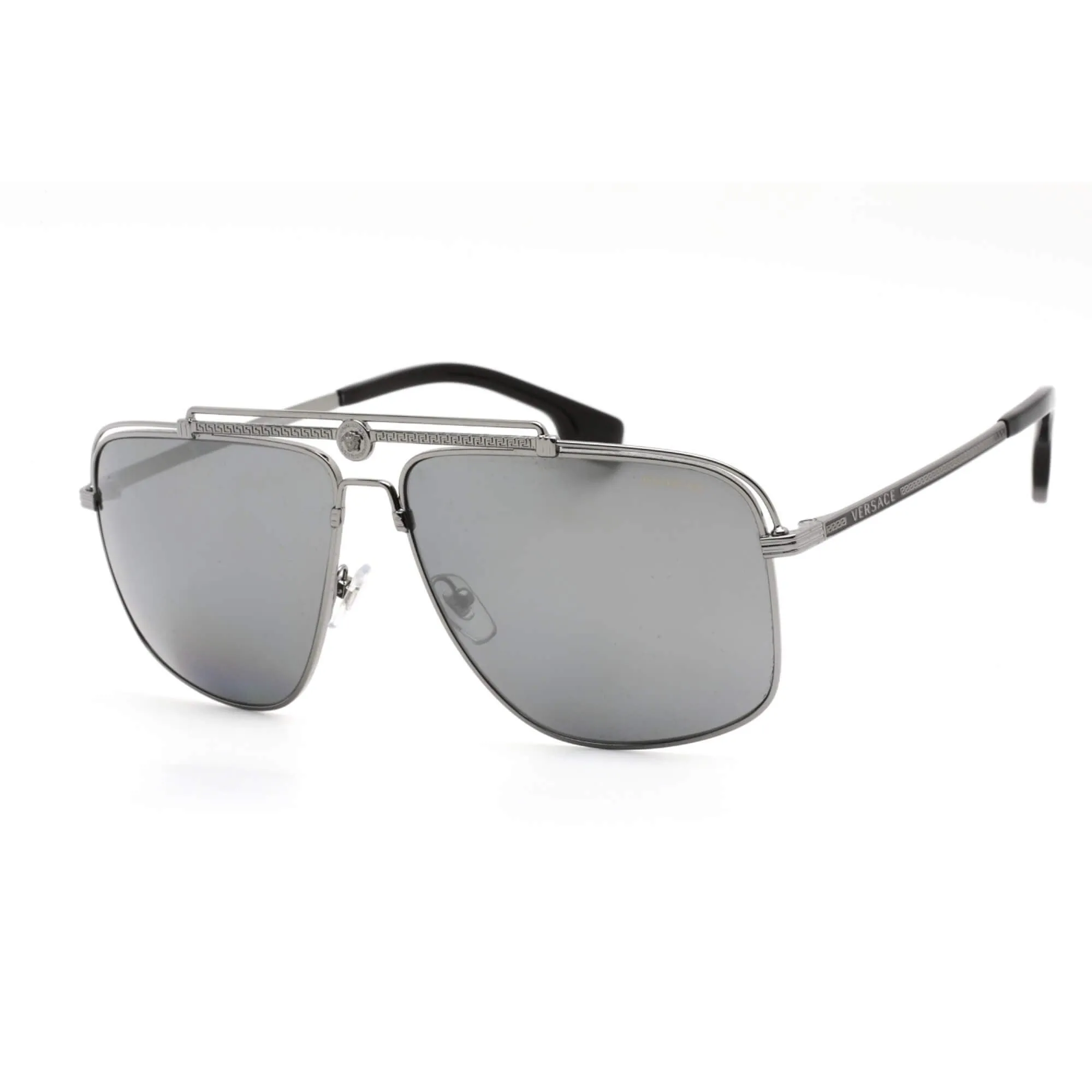 Versace Men's Sunglasses - Gunmetal Full Rim Frame Polarized Lens | VE2242 1001Z3 Versace Sunglasses